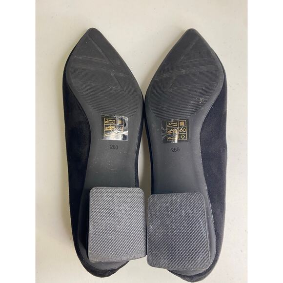 NEW C. Paravano Black Pointy Toe Low Heels Dress Pumps Rhinestone Buckle 42 11 - Picture 8 of 14